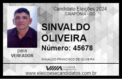 Candidato SINVALDO OLIVEIRA 2024 - CAIAPÔNIA - Eleições