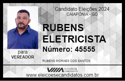 Candidato RUBENS ELETRICISTA 2024 - CAIAPÔNIA - Eleições