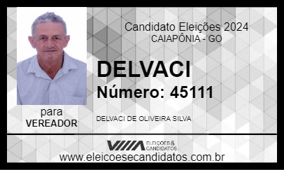 Candidato DELVACI 2024 - CAIAPÔNIA - Eleições