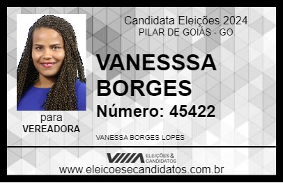 Candidato VANESSSA BORGES 2024 - PILAR DE GOIÁS - Eleições