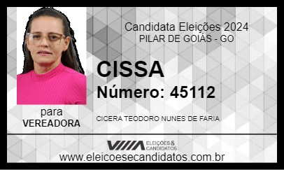 Candidato CISSA 2024 - PILAR DE GOIÁS - Eleições