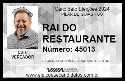 Candidato RAI DO RESTAURANTE 2024 - PILAR DE GOIÁS - Eleições