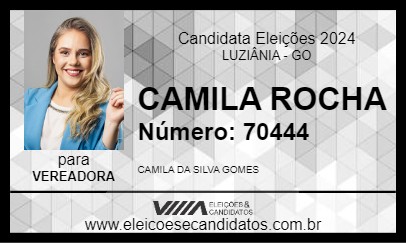 Candidato CAMILA ROCHA 2024 - LUZIÂNIA - Eleições