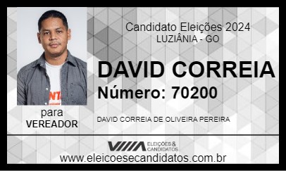 Candidato DAVID CORREIA 2024 - LUZIÂNIA - Eleições