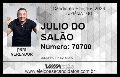 Candidato JULIO DO SALÃO 2024 - LUZIÂNIA - Eleições