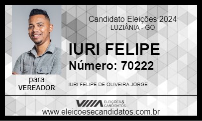 Candidato IURI FELIPE 2024 - LUZIÂNIA - Eleições