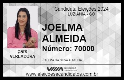 Candidato JOELMA ALMEIDA 2024 - LUZIÂNIA - Eleições