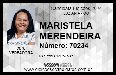 Candidato MARISTELA MERENDEIRA 2024 - LUZIÂNIA - Eleições