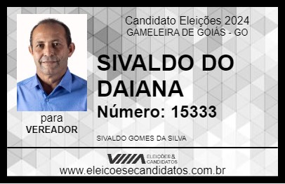 Candidato SIVALDO DO DAIANA 2024 - GAMELEIRA DE GOIÁS - Eleições