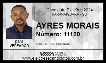 Candidato AYRES MORAIS 2024 - PARANAIGUARA - Eleições