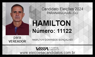 Candidato HAMILTON 2024 - PARANAIGUARA - Eleições