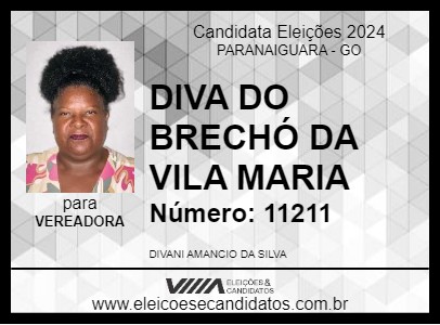 Candidato DIVA DO BRECHÓ DA VILA MARIA 2024 - PARANAIGUARA - Eleições