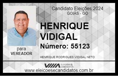 Candidato HENRIQUE VIDIGAL 2024 - GOIÁS - Eleições