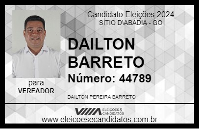 Candidato DAILTON BARRETO 2024 - SÍTIO D\ABADIA - Eleições