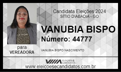 Candidato VANUBIA BISPO 2024 - SÍTIO D\ABADIA - Eleições