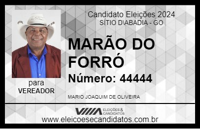 Candidato MARÃO DO FORRÓ 2024 - SÍTIO D\ABADIA - Eleições