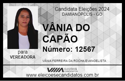 Candidato VÂNIA DO CAPÃO 2024 - DAMIANÓPOLIS - Eleições