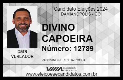 Candidato DIVINO CAPOEIRA 2024 - DAMIANÓPOLIS - Eleições