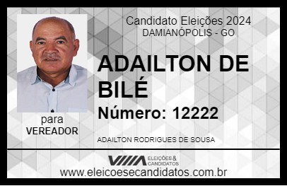 Candidato ADAILTON DE BILÉ 2024 - DAMIANÓPOLIS - Eleições