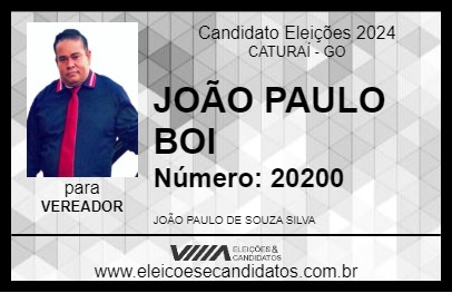 Candidato JOÃO PAULO BOI 2024 - CATURAÍ - Eleições