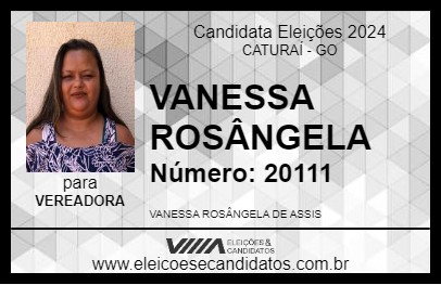 Candidato VANESSA ROSÂNGELA 2024 - CATURAÍ - Eleições