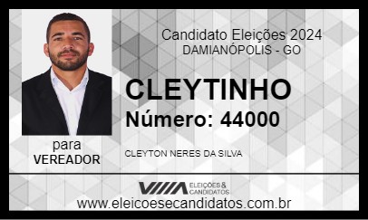 Candidato CLEYTINHO 2024 - DAMIANÓPOLIS - Eleições