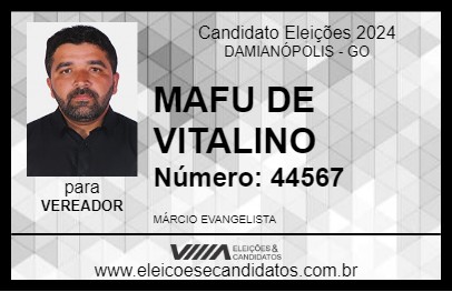 Candidato MAFU DE VITALINO 2024 - DAMIANÓPOLIS - Eleições