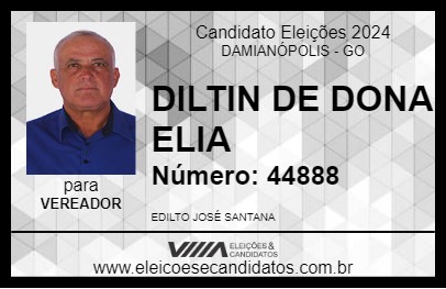 Candidato DILTIN DE DONA ELIA 2024 - DAMIANÓPOLIS - Eleições