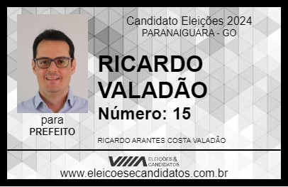 Candidato RICARDO VALADÃO 2024 - PARANAIGUARA - Eleições