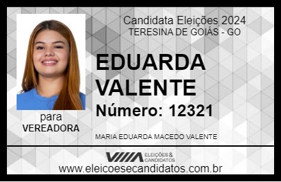 Candidato EDUARDA VALENTE 2024 - TERESINA DE GOIÁS - Eleições