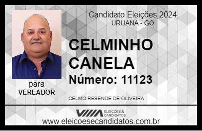 Candidato CELMINHO CANELA 2024 - URUANA - Eleições