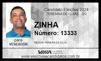 Candidato ZINHA 2024 - TERESINA DE GOIÁS - Eleições