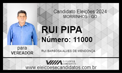 Candidato RUI PIPA 2024 - MORRINHOS - Eleições