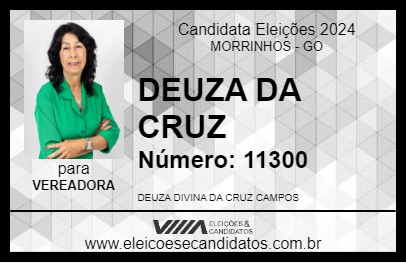 Candidato DEUZA DA CRUZ 2024 - MORRINHOS - Eleições