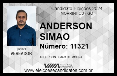 Candidato ANDERSON SIMAO 2024 - MORRINHOS - Eleições