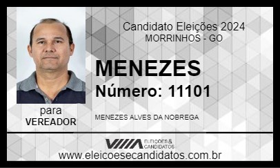 Candidato MENEZES 2024 - MORRINHOS - Eleições