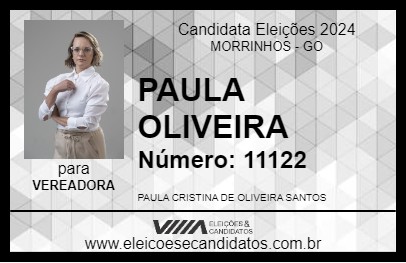 Candidato PAULA OLIVEIRA 2024 - MORRINHOS - Eleições