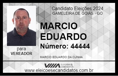 Candidato MARCIO EDUARDO 2024 - GAMELEIRA DE GOIÁS - Eleições