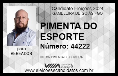 Candidato PIMENTA DO ESPORTE 2024 - GAMELEIRA DE GOIÁS - Eleições