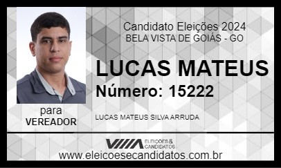 Candidato LUCAS MATEUS 2024 - BELA VISTA DE GOIÁS - Eleições