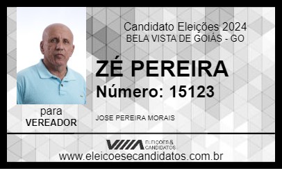 Candidato ZÉ PEREIRA 2024 - BELA VISTA DE GOIÁS - Eleições