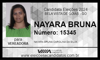 Candidato NAYARA BRUNA 2024 - BELA VISTA DE GOIÁS - Eleições