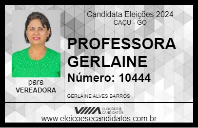 Candidato PROFESSORA GERLAINE 2024 - CAÇU - Eleições