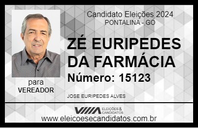 Candidato ZÉ EURIPEDES DA FARMÁCIA 2024 - PONTALINA - Eleições