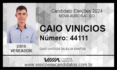 Candidato CAIO VINICIOS 2024 - NOVA AURORA - Eleições