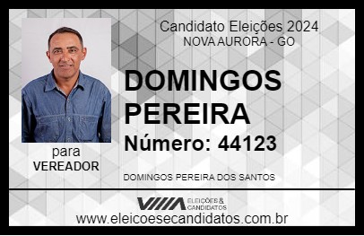 Candidato DOMINGOS PEREIRA 2024 - NOVA AURORA - Eleições