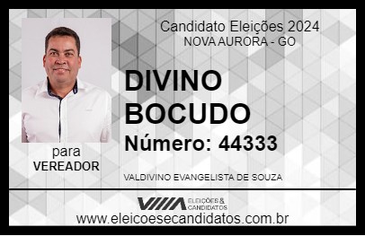 Candidato DIVINO BOCUDO 2024 - NOVA AURORA - Eleições