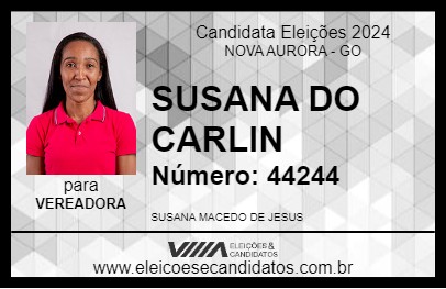 Candidato SUSANA DO CARLIN 2024 - NOVA AURORA - Eleições