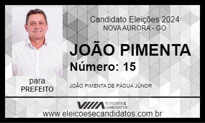 Candidato JOÃO PIMENTA 2024 - NOVA AURORA - Eleições