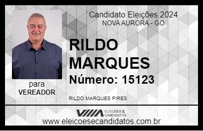 Candidato RILDO MARQUES 2024 - NOVA AURORA - Eleições